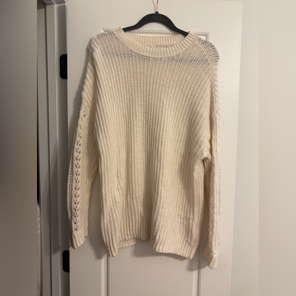 American Eagle Outfitters Cream Knit Sweater